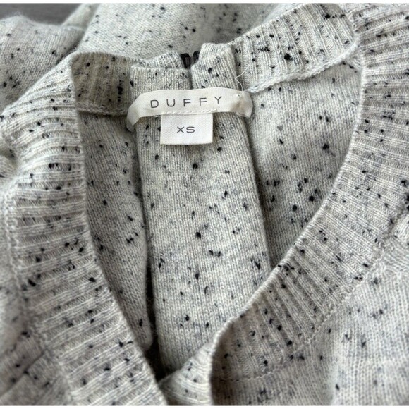 Duffy Womens Gray 100% Cashmere Sweater Size XS Zip Back Oversized Boxy Cozy - Picture 7 of 9